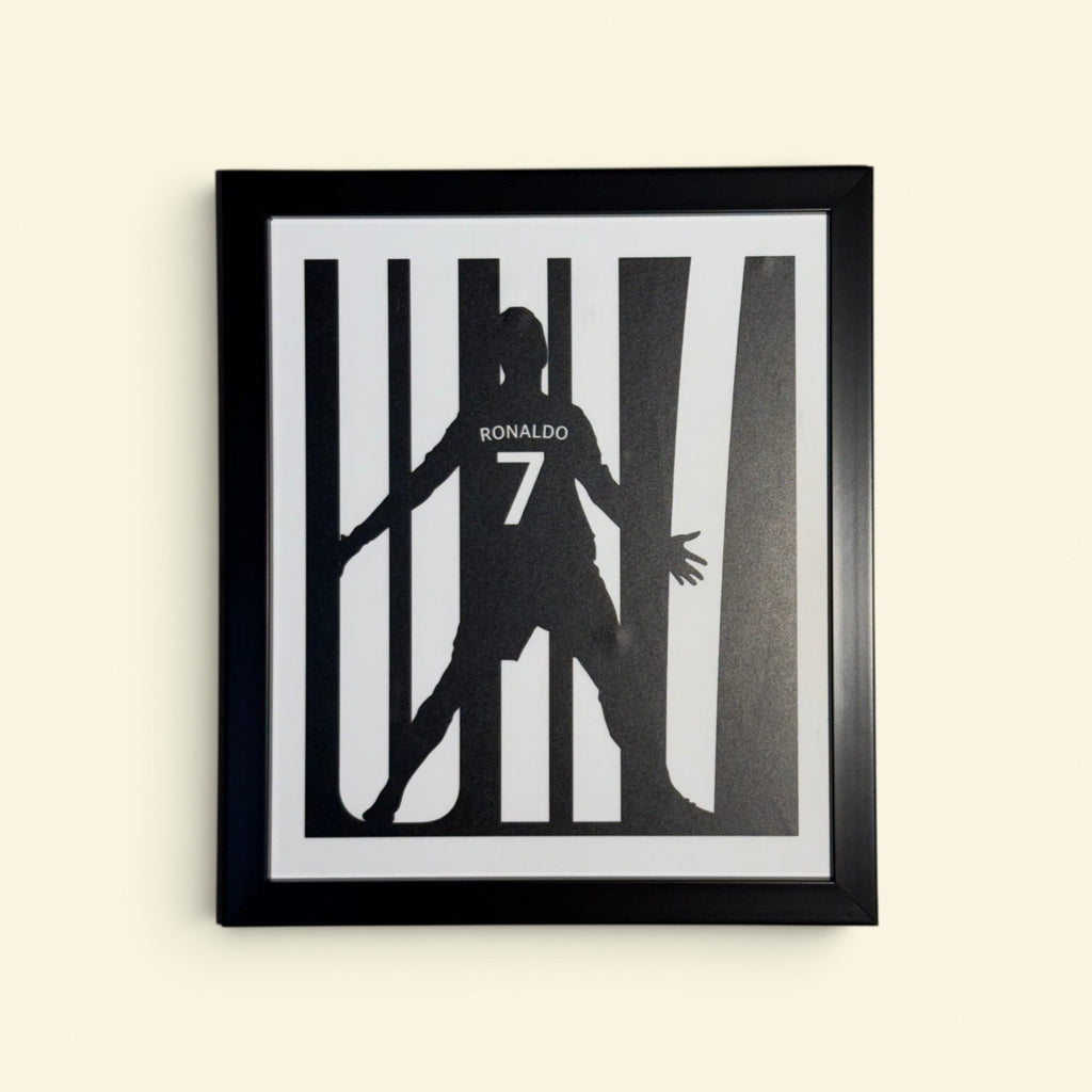 Cristiano Ronaldo (CR7) 9-Piece Wall Frame Collection | Premium Football Wall Art & Room Decor for Fans